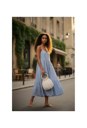 Ahşap Saplı Ekru El Örmesi Çanta