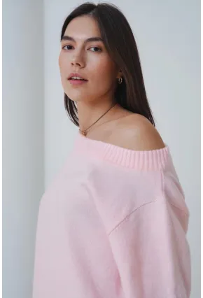 Asimetrik Yaka Oversize Triko Kazak