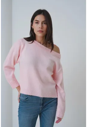 Asimetrik Yaka Oversize Triko Kazak