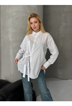 Bağlama Detay Oversize Gömlek