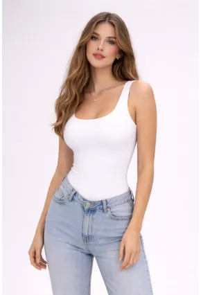 Beyaz Basic Çıtçıtlı Body – Esnek Kumaş, Atlet Kesim, Günlük Şıklık