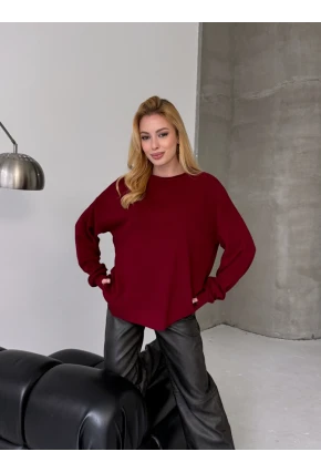 Bisiklet Yaka Oversize Rahat Kesim Triko Bluz