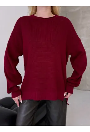 Bisiklet Yaka Oversize Rahat Kesim Triko Bluz