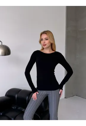 Bisiklet Yaka Slim Fit Uzun Kollu Triko Bluz