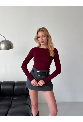 Bisiklet Yaka Slim Fit Uzun Kollu Triko Bluz