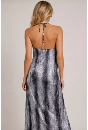 Boyundan Bağlamalı Sırt Dekolte Tasarım Elbise