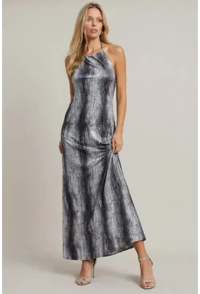 Boyundan Bağlamalı Sırt Dekolte Tasarım Elbise