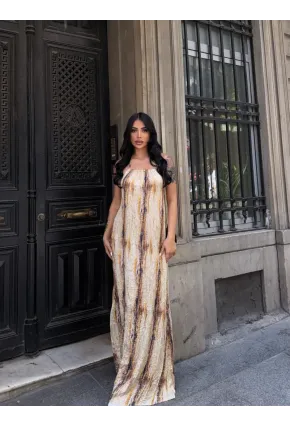 Boyundan Bağlamalı Sırt Dekolte Tasarım Elbise