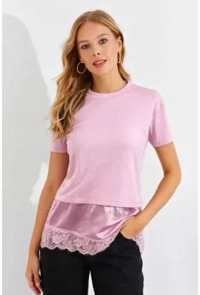 Dantel Detaylı T-Shirt