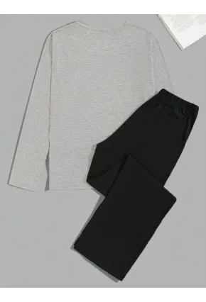 Erkek Uzun Kollu Pijama Takımı Ayı Baskılı