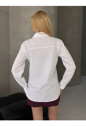 Kadın Gizli Patlı Düğme Detay Gömlek