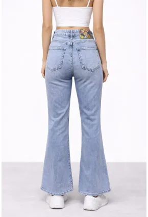Kadın İspanyol Paça Esnek Jean