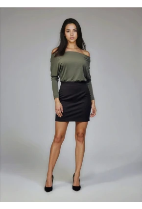 Kadın Kayık Yaka Yarasa Kol Lycralı Penye Bluz