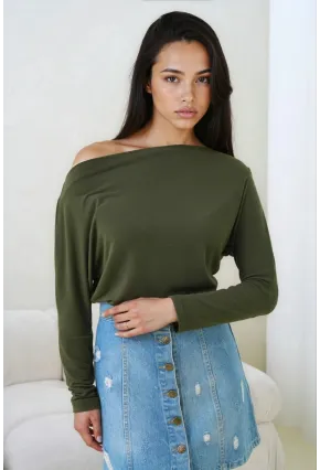 Kadın Kayık Yaka Yarasa Kol Lycralı Penye Bluz
