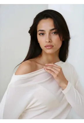 Kadın Kayık Yaka Yarasa Kol Lycralı Penye Bluz