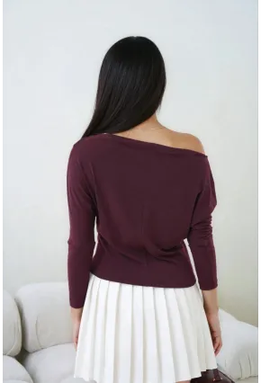 Kadın Kayık Yaka Yarasa Kol Lycralı Penye Bluz