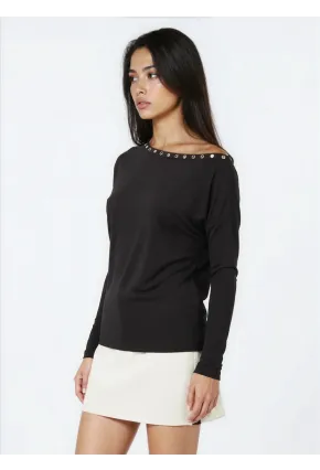 Kadın Kayık Yaka Yarasa Kol Lycralı Penye Bluz