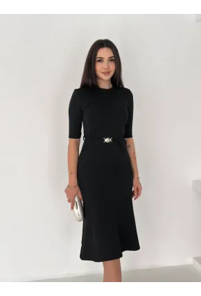 Kadın Kemerli Kalem Elbise