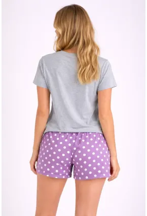 Kadın Kısa Kollu Pijama Takımı Şortlu Yazlık Rahat Kalıp Ev Giyim