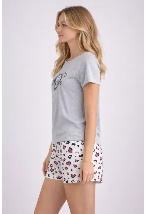 Kadın Kısa Kollu Pijama Takımı Şortlu Yazlık Rahat Kalıp Ev Giyim