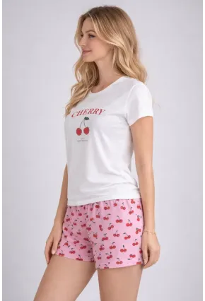 Kadın Kısa Kollu Pijama Takımı Şortlu Yazlık Rahat Kalıp Ev Giyim