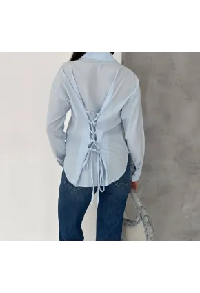 Kadın Oversize Gömlek – Bağlama Detaylı, Uzun Kollu, Şık & Günlük Kombin Gömlek