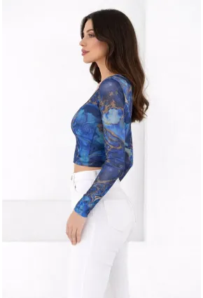 Kadın Paisley Desenli Kare Yaka Bluz