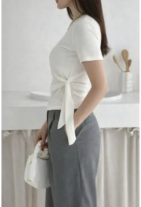 Kadın Yandan Bağlama Detaylı Bluz Ekru