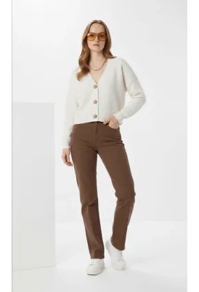 Kadın Yıldız Düğme Detaylı Triko Hırka