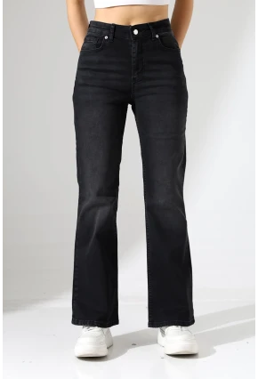 Kadın Yüksek Bel İspanyol Paça Jean Pantolon