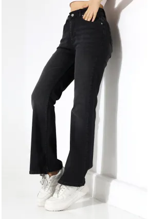Kadın Yüksek Bel İspanyol Paça Jean Pantolon