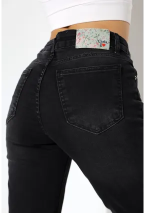 Kadın Yüksek Bel İspanyol Paça Jean Pantolon