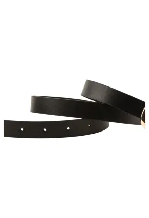 Kalın Kare Tokalı Siyah Kadın Kemeri