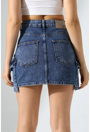 Kargo Cep Detay Mini Kot Etek