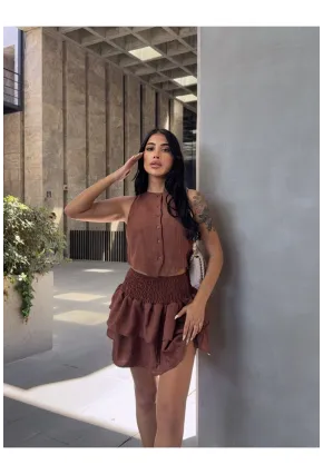 Katlı Etek ve Yelek Alt Üst Takım