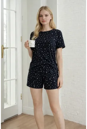 Kısa Kollu Rahat Kesim Pijama Takımı
