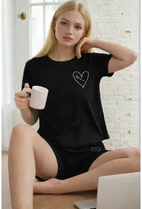 Kısa Kollu Rahat Kesim Pijama Takımı