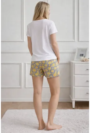 Kısa Kollu Rahat Kesim Pijama Takımı