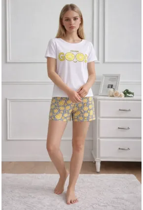 Kısa Kollu Rahat Kesim Pijama Takımı