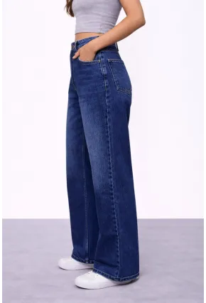 Lacivert İspanyol Paça Jean Pantalon