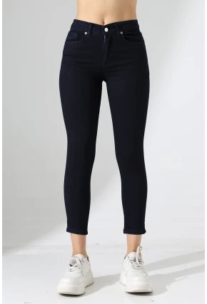 Lacivert Yüksek Bel Skinny Fit Jean Pantolon