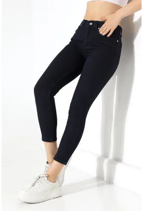 Lacivert Yüksek Bel Skinny Fit Jean Pantolon