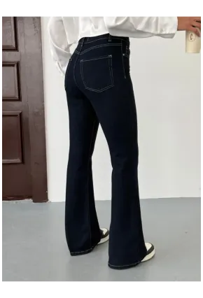Likralı İspanyol Flare Jeans