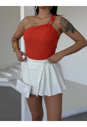 Ottoman Omuz Detay Turuncu Bluz