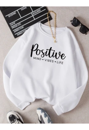 Positive Energy Sweatshirt Beyaz