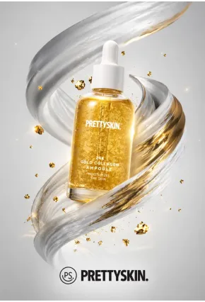 PRETTYSKIN 24K Gold Collagen Ampoule 50 ml | Altın ve Kolajen İçerikli Sıkılaştırıcı Yüz Serumu