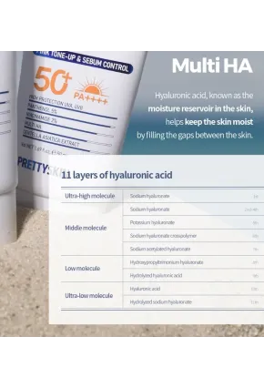 PRETTYSKIN Hydra Exosome B5 Oil Control Sun Cream SPF50+ PA++++ 50 ml | Karma Ciltler İçin Sebum Dengeleyici Güneş Kremi