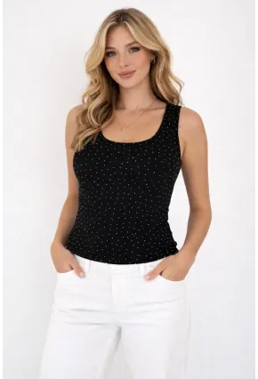 Taşlı Tulum Atlet Siyah