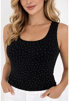 Taşlı Tulum Atlet Siyah