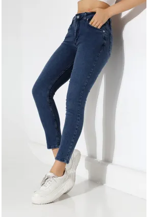 Toparlayıcı Yüksek Bel Dar Paça Jean